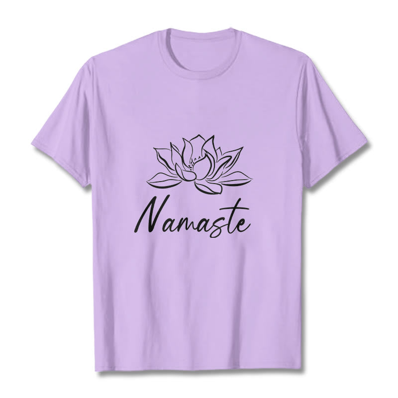Buddha Stonesシンプル 蓮の花 ナマステ 瞑想 コットン Tシャツ - 梅 - 2XL - image 17