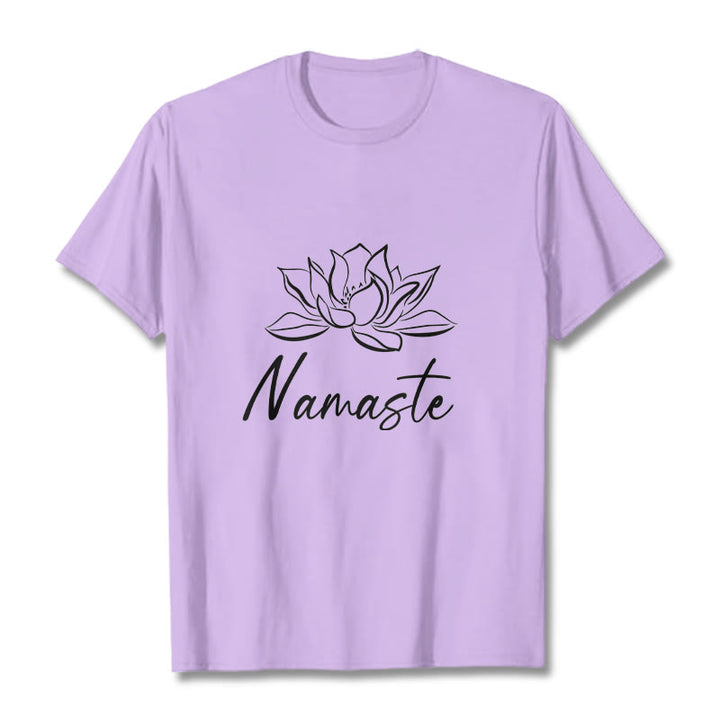 Buddha Stonesシンプル 蓮の花 ナマステ 瞑想 コットン Tシャツ - 梅 - 2XL - image 17