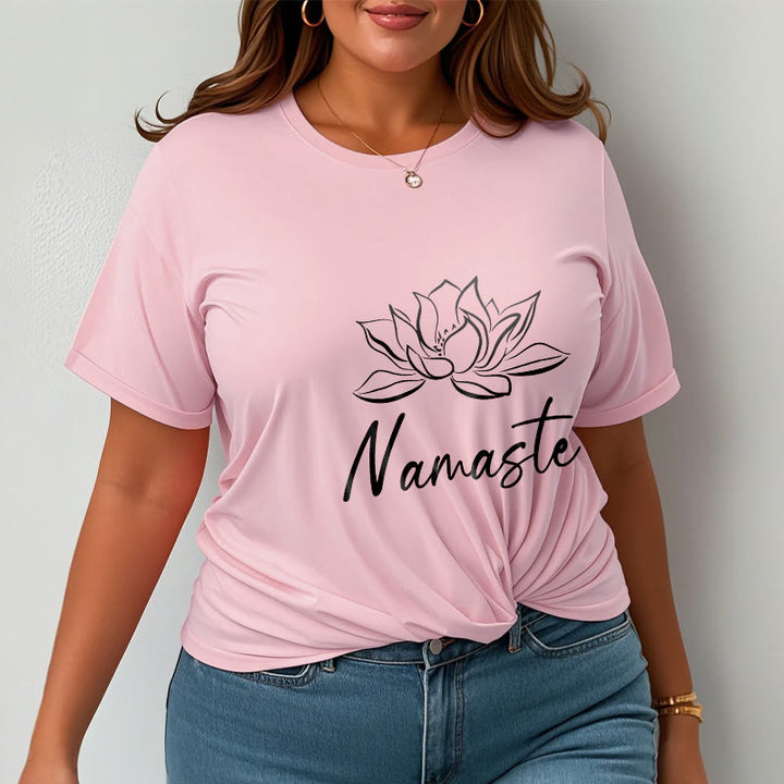 Buddha Stonesシンプル 蓮の花 ナマステ 瞑想 コットン Tシャツ - image 14