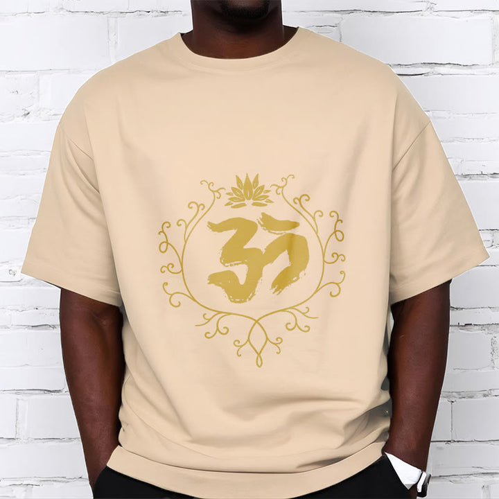 Buddha Stones、オーム、蓮の花、つる模様、瞑想コットンTシャツ - image 10
