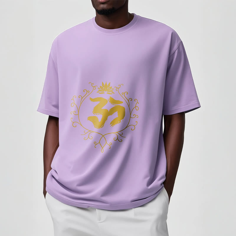 Buddha Stones、オーム、蓮の花、つる模様、瞑想コットンTシャツ - image 18