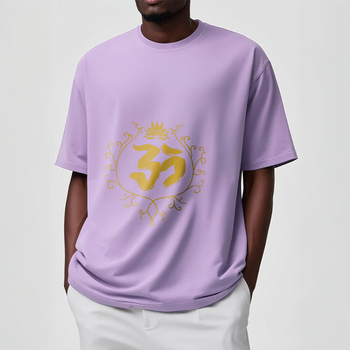 Buddha Stones、オーム、蓮の花、つる模様、瞑想コットンTシャツ - image 18