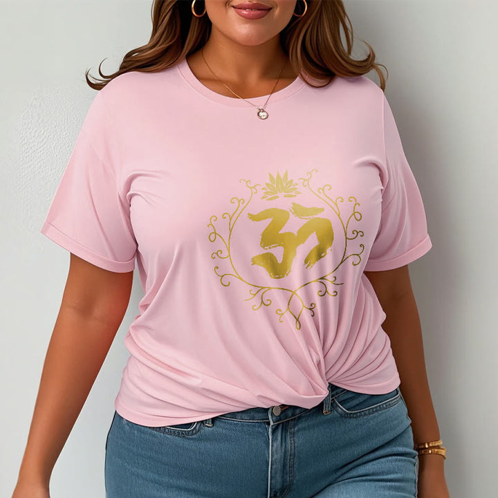 Buddha Stones、オーム、蓮の花、つる模様、瞑想コットンTシャツ - image 14