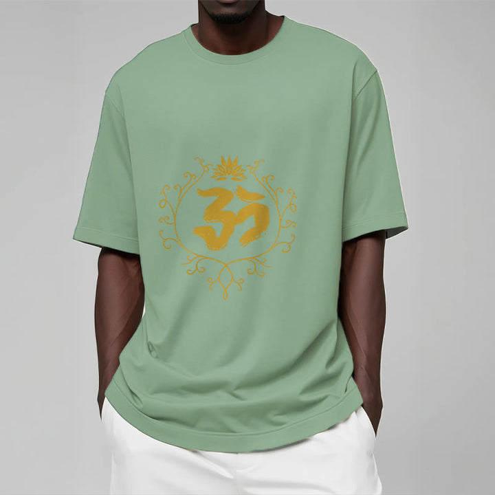 Buddha Stones、オーム、蓮の花、つる模様、瞑想コットンTシャツ - image 16