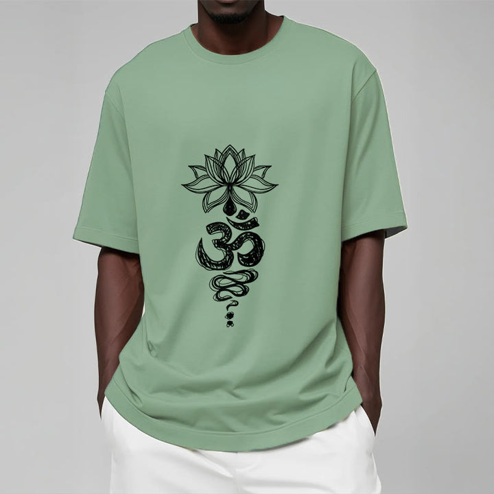 Buddha StonesOm サンスクリット 蓮の花柄 瞑想 コットン Tシャツ - image 16