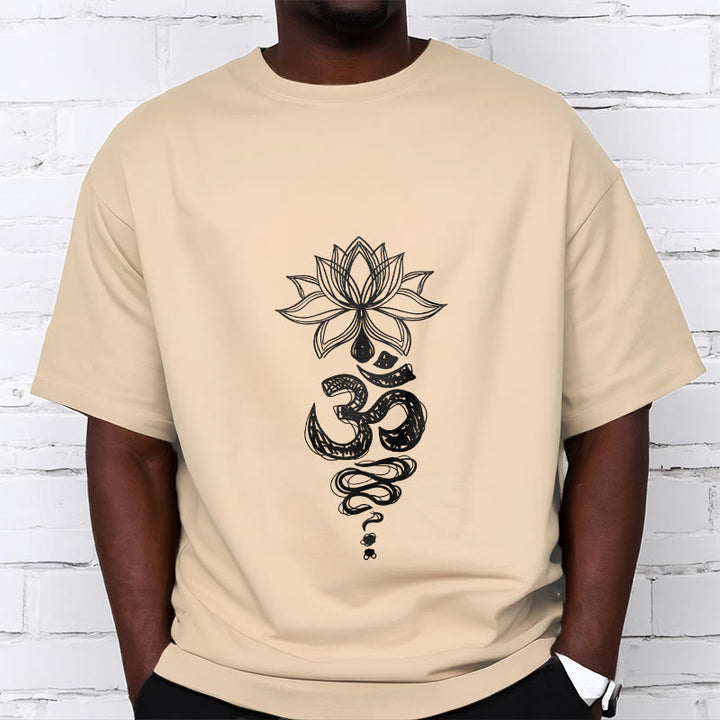 Buddha StonesOm サンスクリット 蓮の花柄 瞑想 コットン Tシャツ - image 12