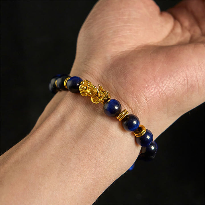 Buddha Stones各種カラータイガーアイビーズスペーサービーズPiXiu富勇気ブレスレット - image 14