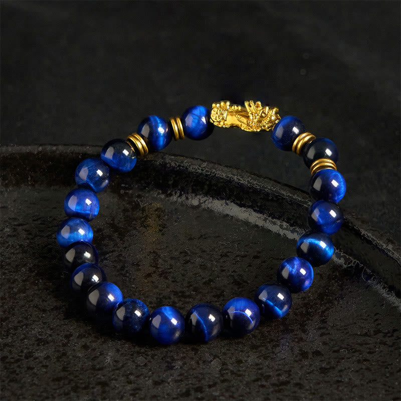 Buddha Stones各種カラータイガーアイビーズスペーサービーズPiXiu富勇気ブレスレット - image 1