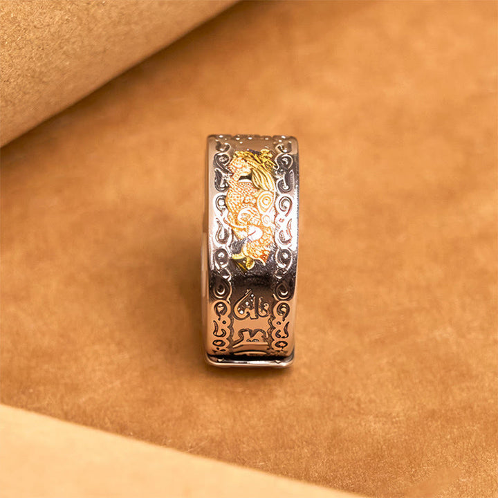 Buddha Stones龍模様般若心経銅製力強いリング - image 11