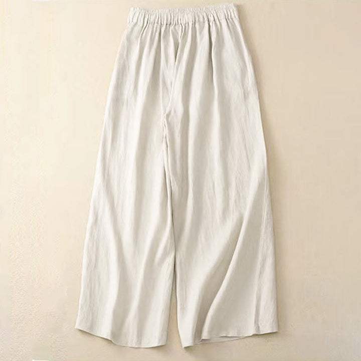 Buddha Stonesカジュアル 無地 ワンボタン レディース カプリ ワイドレッグ パンツ ポケット付き - image 14