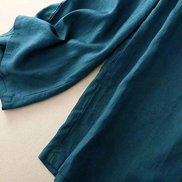 Buddha Stonesカジュアル 無地 ワンボタン レディース カプリ ワイドレッグ パンツ ポケット付き - image 26