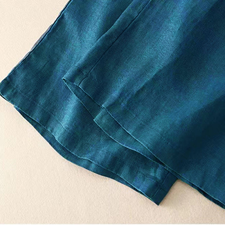 Buddha Stonesカジュアル 無地 ワンボタン レディース カプリ ワイドレッグ パンツ ポケット付き - image 25