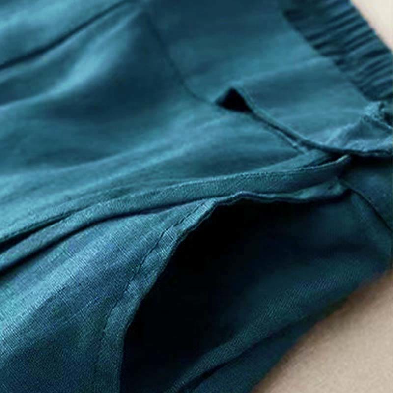 Buddha Stonesカジュアル 無地 ワンボタン レディース カプリ ワイドレッグ パンツ ポケット付き - image 23