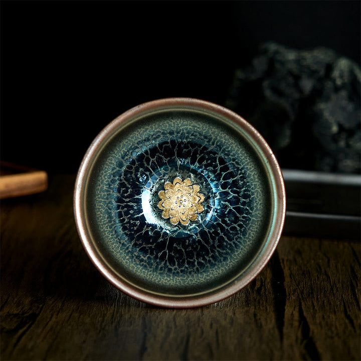 Buddha Stones手作り中国剣占蓮青陶器ティーカップカンフーティーカップ150ml - 8.8×5.6cm×150ml - image 1