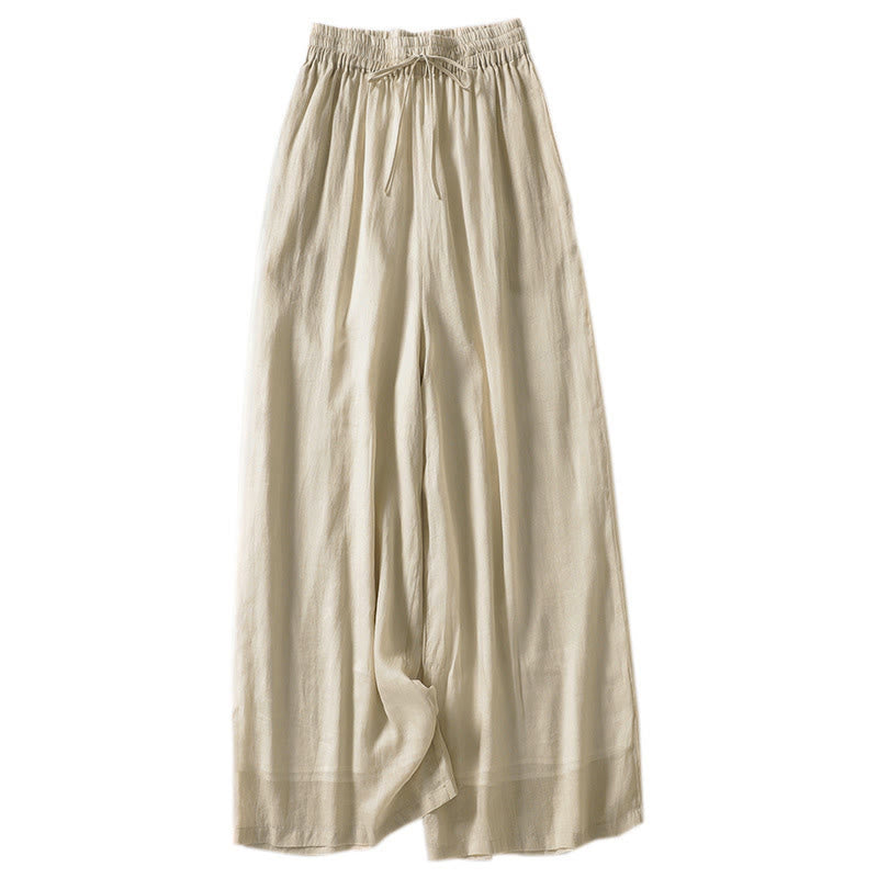 Buddha Stones無地 レースアップ レディース ワイドレッグパンツ - image 1