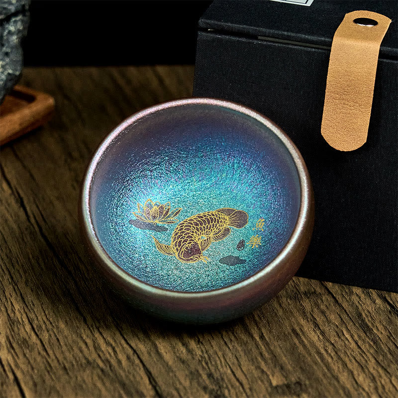 Buddha Stones手作り 中国製 建禅 鯉 蓮の葉 陶器 ティーカップ カンフー ティーカップ 150ml - image 12