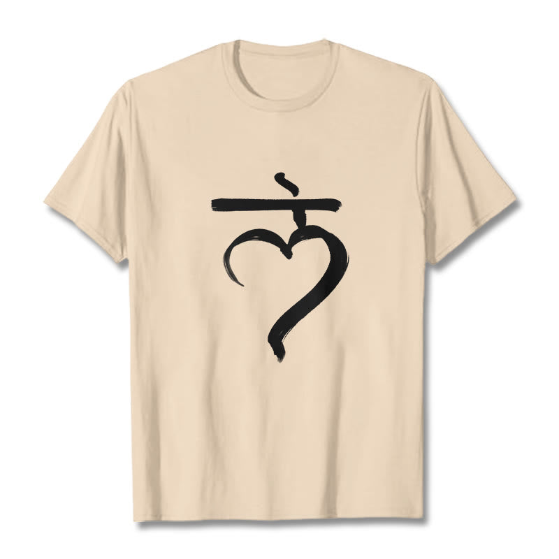 Buddha Stonesカジュアル ラムマントラ サンスクリット コットン Tシャツ - ビスク - 2XL - image 9