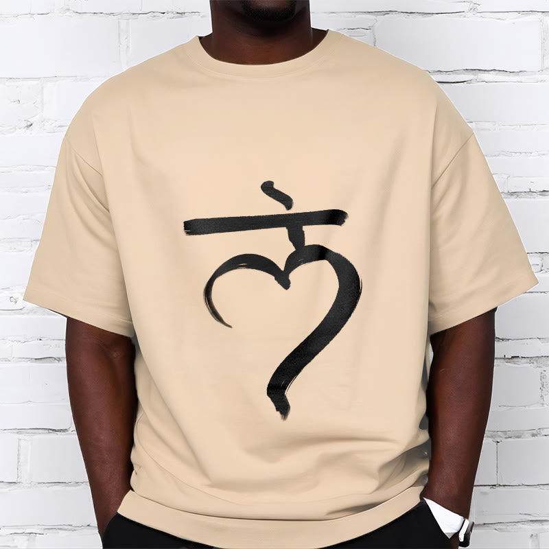 Buddha Stonesカジュアル ラムマントラ サンスクリット コットン Tシャツ - image 10