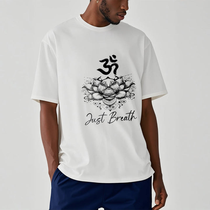 Buddha Stonesカジュアルオームシンボル蓮の花柄コットンTシャツ - image 9