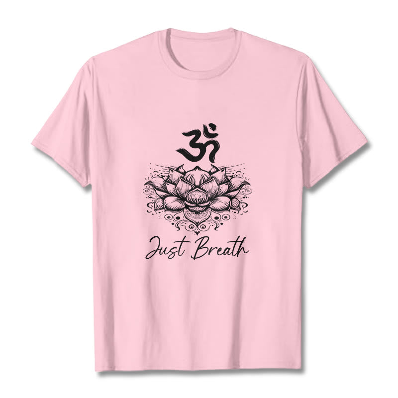 Buddha Stonesカジュアルオームシンボル蓮の花柄コットンTシャツ - ライトピンク - 2XL - image 13