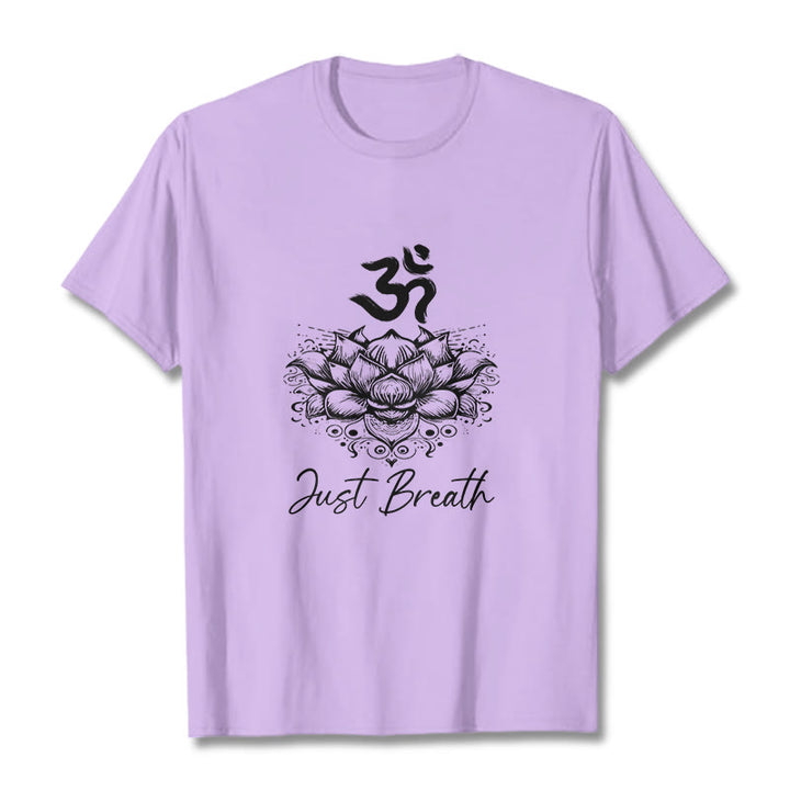 Buddha Stonesカジュアルオームシンボル蓮の花柄コットンTシャツ - 梅 - 2XL - image 17