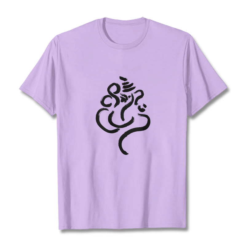 Buddha Stonesカジュアルガネーシャ柄コットンTシャツ - 梅 - 2XL - image 17
