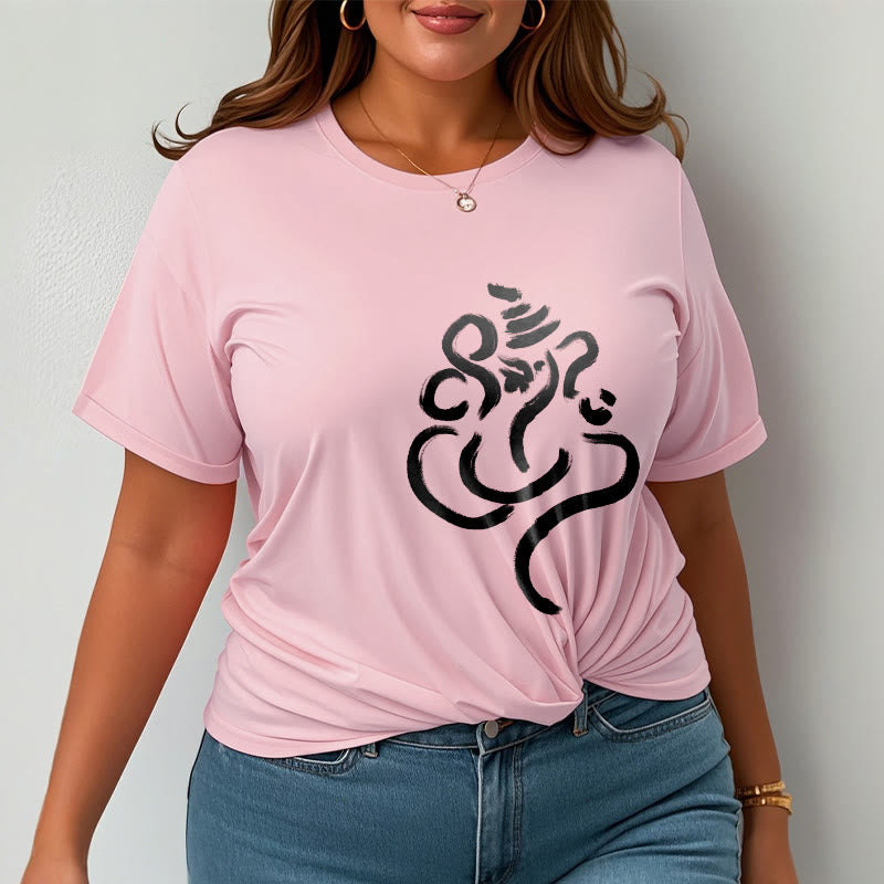 Buddha Stonesカジュアルガネーシャ柄コットンTシャツ - image 14