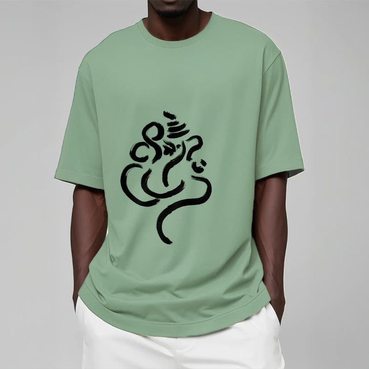 Buddha Stonesカジュアルガネーシャ柄コットンTシャツ - image 16