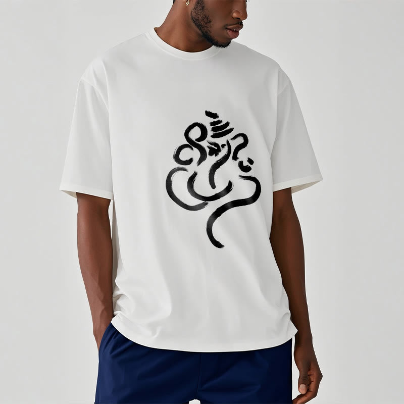 Buddha Stonesカジュアルガネーシャ柄コットンTシャツ - image 7