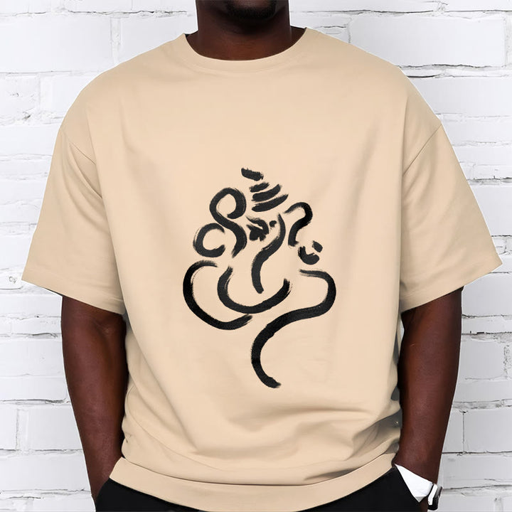 Buddha Stonesカジュアルガネーシャ柄コットンTシャツ - image 10