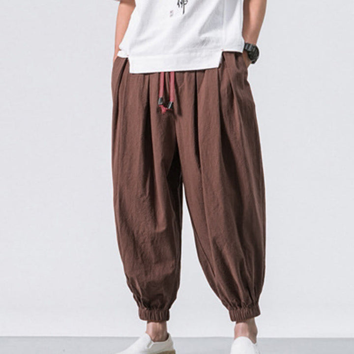 Buddha Stonesカジュアル スポーツ メンズ 無地 コットン ドローストリング パンツ ポケット付き - image 30
