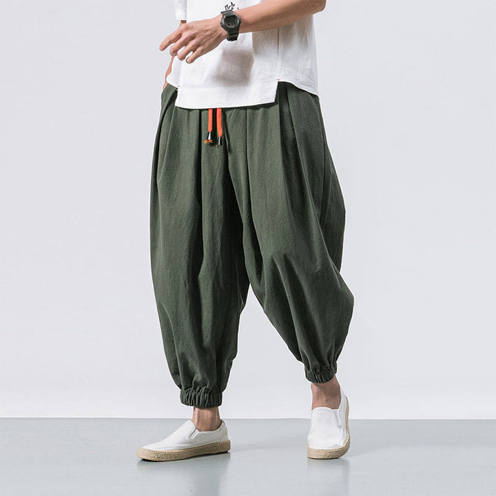 Buddha Stonesカジュアル スポーツ メンズ 無地 コットン ドローストリング パンツ ポケット付き - オリーブ - US/UK/AU46、 EU56 (5XL) - image 16