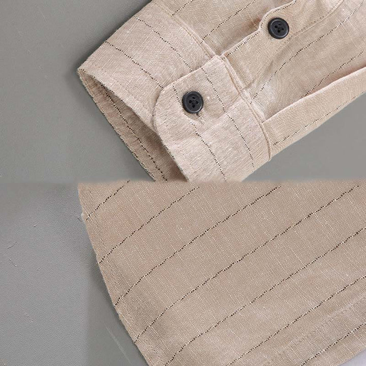 Buddha Stonesデイリータンスーツ メンズ ストライプ柄 コットンリネン 長袖シャツ - image 8