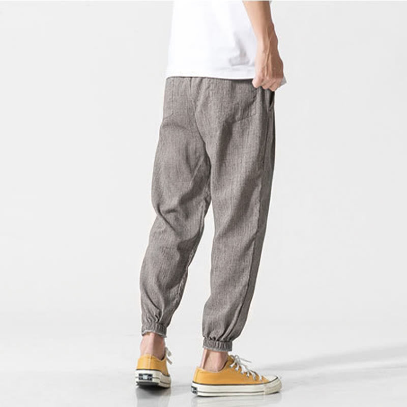 Buddha Stones シンプルなドローストリングデザイン メンズパンツ（ポケット付き） - image 6