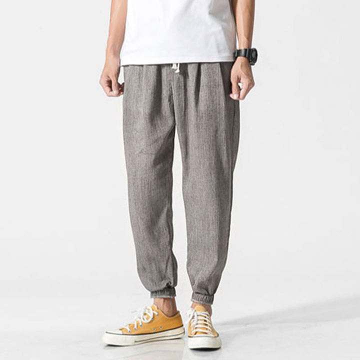 Buddha Stones シンプルなドローストリングデザイン メンズパンツ（ポケット付き） - image 5