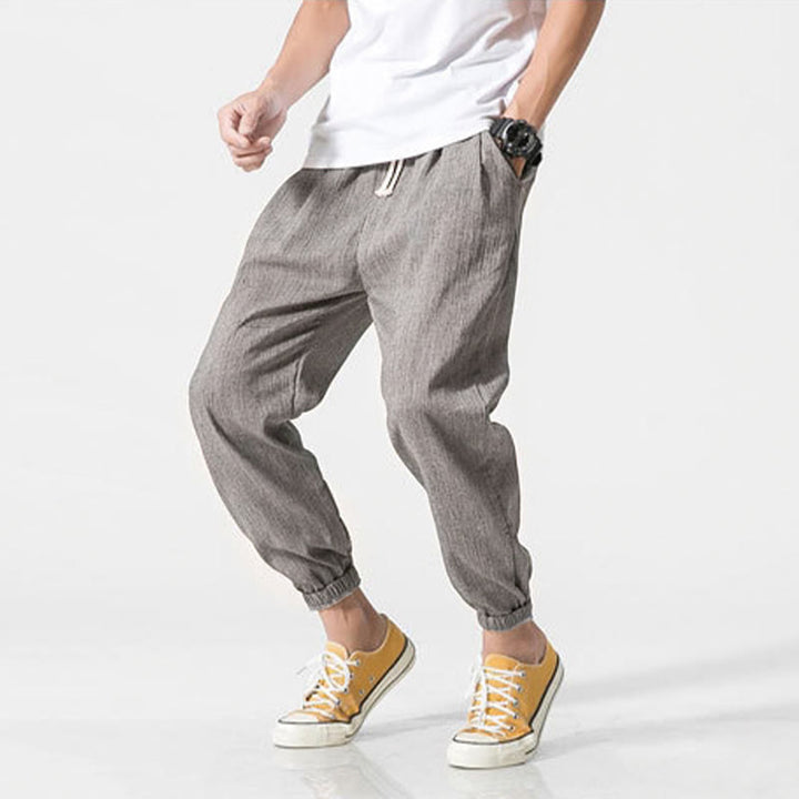 Buddha Stones シンプルなドローストリングデザイン メンズパンツ（ポケット付き） - image 3