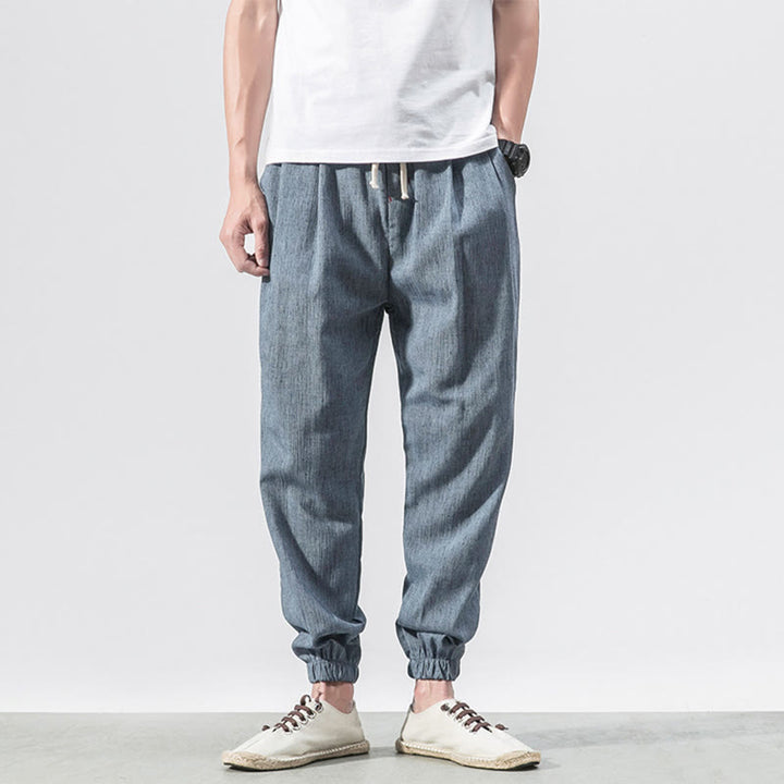 Buddha Stones シンプルなドローストリングデザイン メンズパンツ（ポケット付き） - スチールブルー - US/UK/AU46、 EU56 (5XL) - image 17