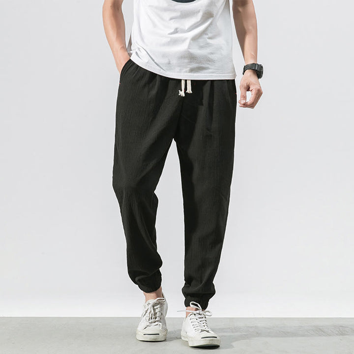 Buddha Stones シンプルなドローストリングデザイン メンズパンツ（ポケット付き） - 黒 - US/UK/AU46、 EU56 (5XL) - image 13