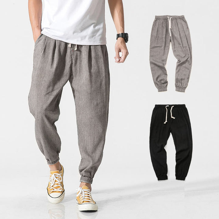 Buddha Stones シンプルなドローストリングデザイン メンズパンツ（ポケット付き） - グレー - US/UK/AU46、 EU56 (5XL) - image 1