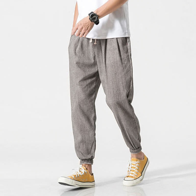 Buddha Stones シンプルなドローストリングデザイン メンズパンツ（ポケット付き） - image 7