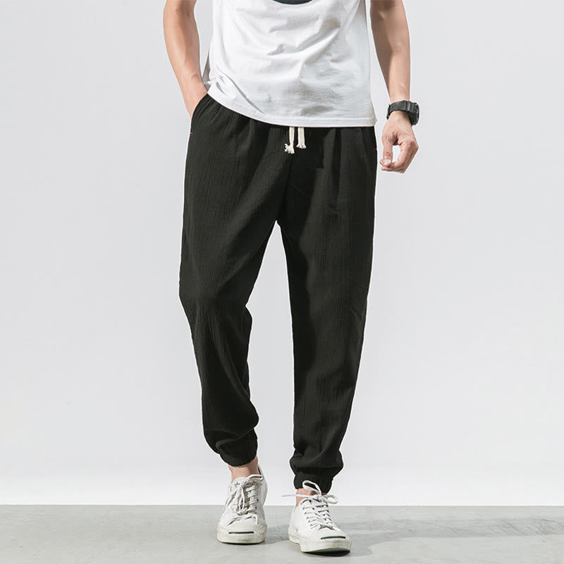 Buddha Stones シンプルなドローストリングデザイン メンズパンツ（ポケット付き） - 黒 - US/UK/AU46、 EU56 (5XL) - image 14