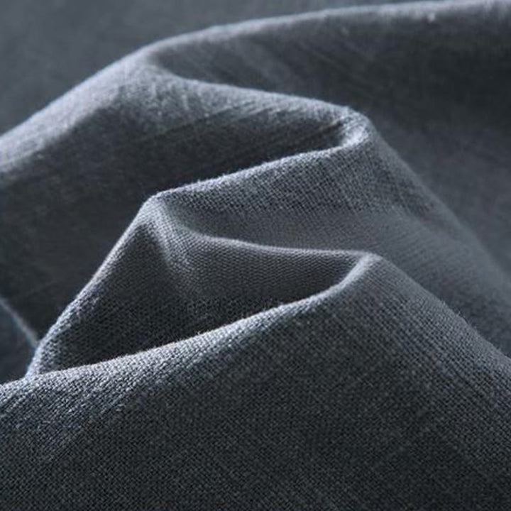 Buddha Stones通勤用 無地 長袖 ボタンラペルデザイン メンズ ラミー リネン ジャケット ポケット付き - image 6