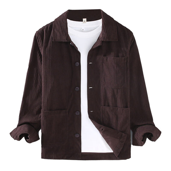 Buddha Stones秋ラペルデザイン 長袖ボタン付きメンズジャケット ポケット付き - image 8