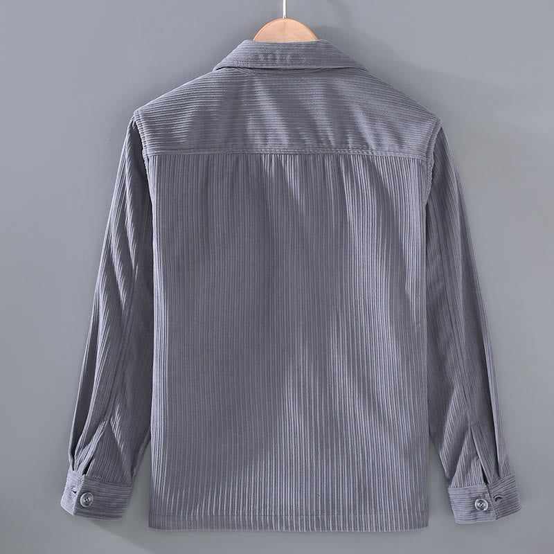 Buddha Stones秋ラペルデザイン 長袖ボタン付きメンズジャケット ポケット付き - image 1