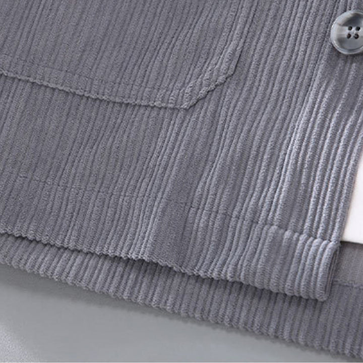 Buddha Stones秋ラペルデザイン 長袖ボタン付きメンズジャケット ポケット付き - image 3