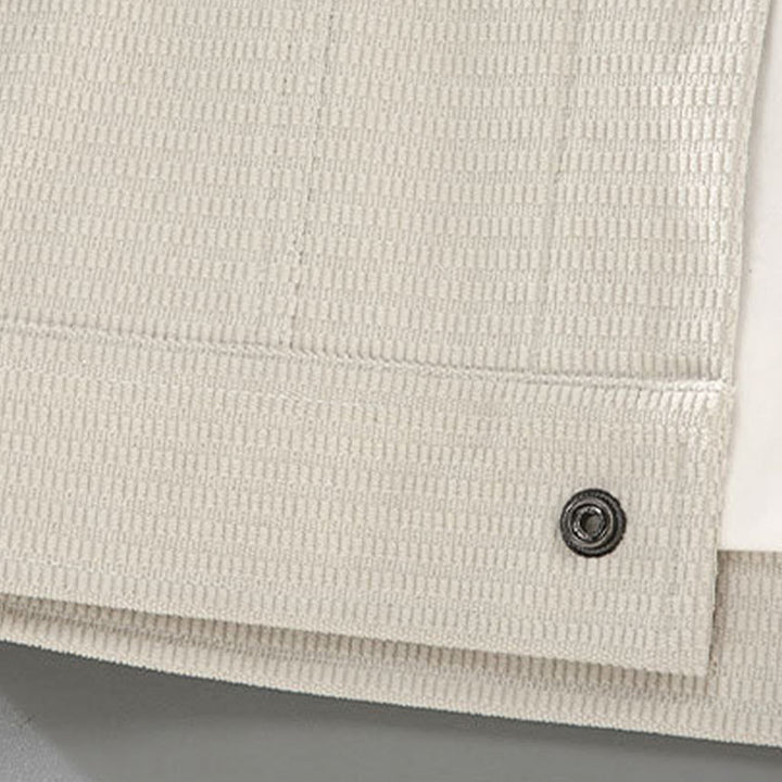 Buddha Stones通勤用ラペルデザインボタン付きメンズ長袖ジャケット（ポケット付き） - image 2