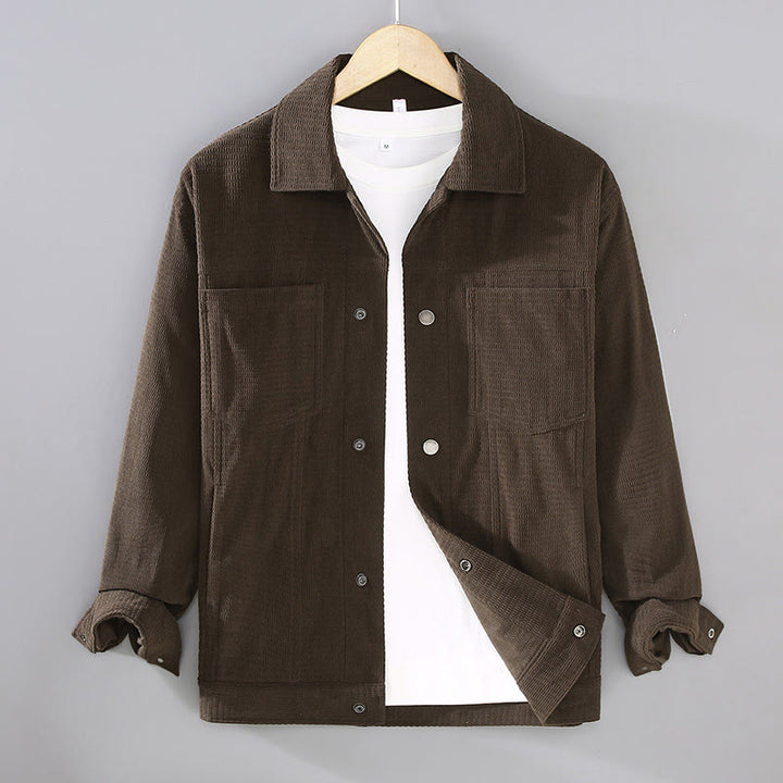 Buddha Stones通勤用ラペルデザインボタン付きメンズ長袖ジャケット（ポケット付き） - サドルブラウン - US/UK/AU42、 EU52 (3XL) - image 8