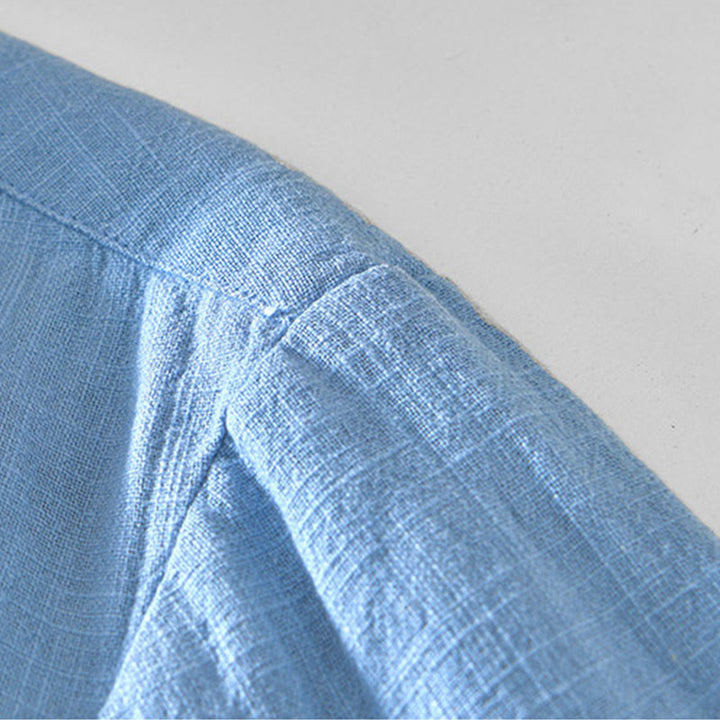 Buddha Stones通勤用 無地 シンプル ボタンデザイン メンズ 長袖 ラミー リネン ジャケット ポケット付き - image 22