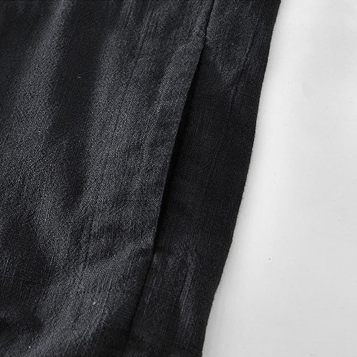 Buddha Stones通勤用 無地 シンプル ボタンデザイン メンズ 長袖 ラミー リネン ジャケット ポケット付き - image 8