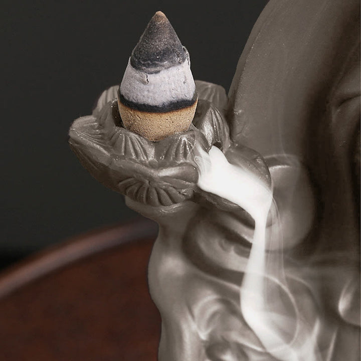 Buddha Stonesチベット観音菩薩 蓮華 癒し 逆流煙噴水 香炉 - image 5